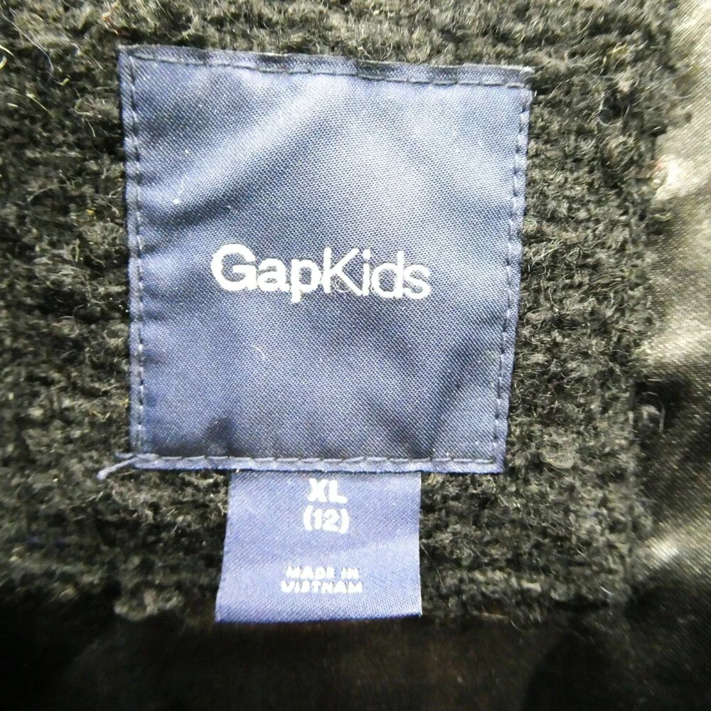Gap Kids Overcoat Girls XL Size 12 Black Button Up School Preppy Going Out Youth